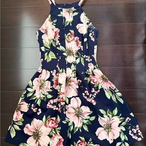 Vince Camuto Floral Navy Dress